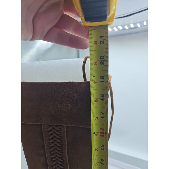 Jessica Simpson Suede Knee High Boots Canela Lace Back Side Zip Size 8 1/2 New - Picture 4 of 10